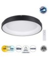 GLOBOSTAR® SALEM 61237 Μοντέρνο Φωτιστικό Οροφής LED 105W 12075lm 120° AC 220-240V IP20 Ρυθμιζόμενο Λευκό CCT με Χειριστήριο από 2700K έως 6000K Dimmable - Lumileds SMD Chip - Μαύρο Ματ - Μ60 x Π60 x Υ8.5cm - 3 Χρόνια Εγγύηση